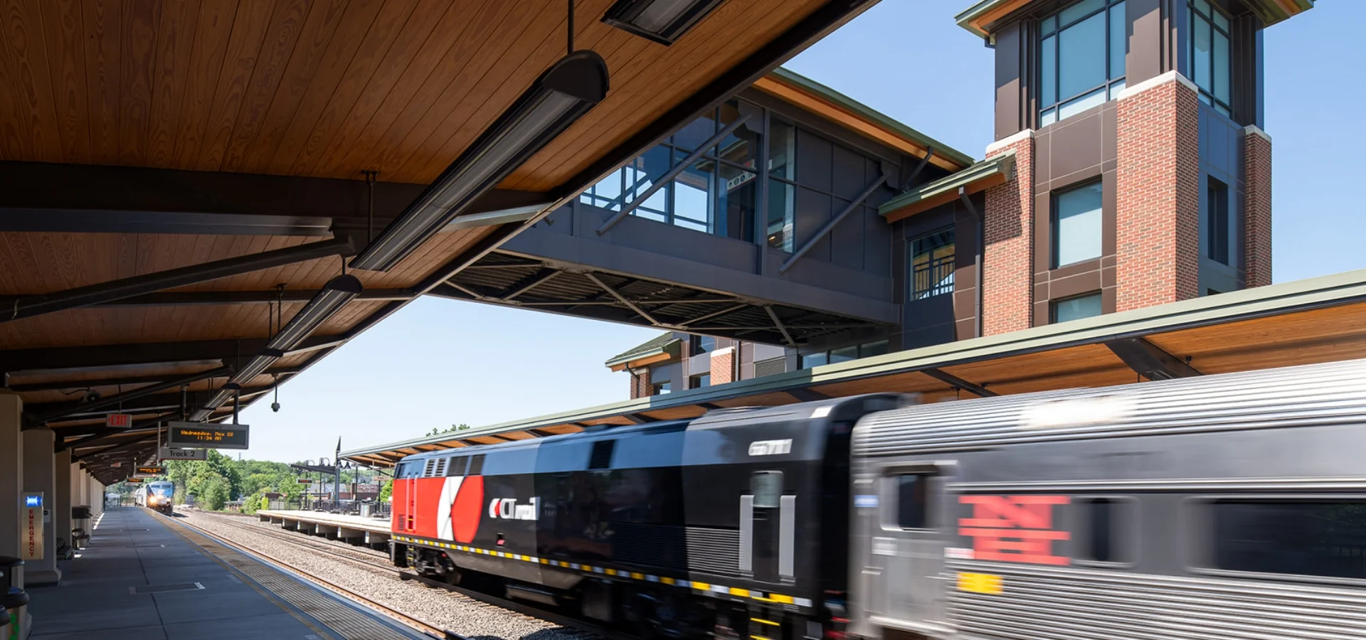 train moving through Region A station platform